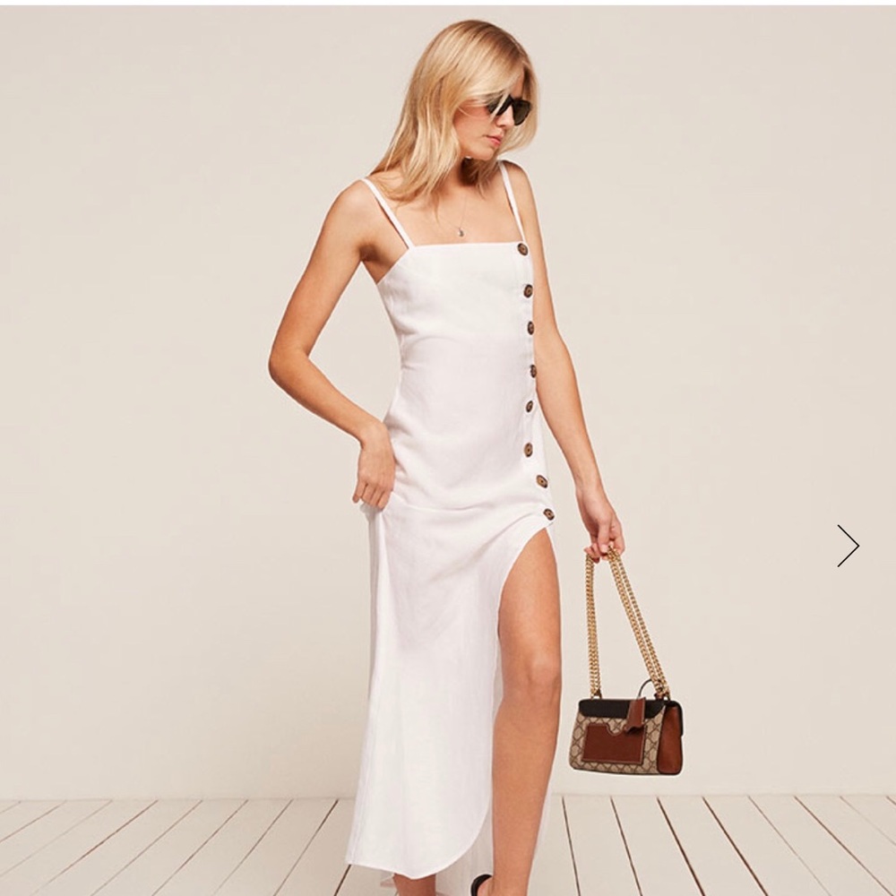 Reformation - tortoise dress, white, size small